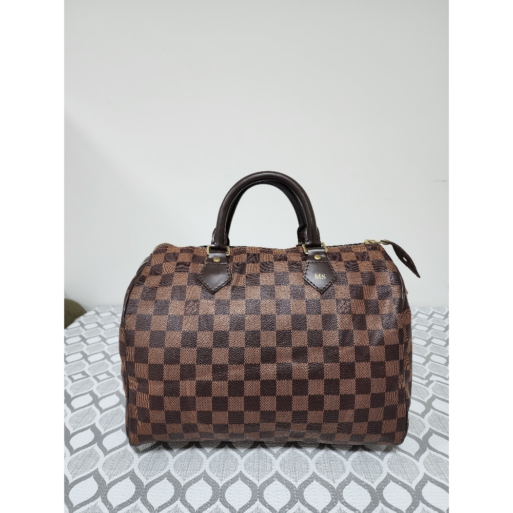LOUIS VUITTON Damier Canvas Speedy 30 Bag Brown - Picture 6 of 14